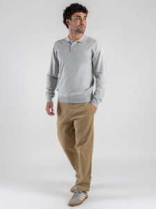 Polo a manica lunga con bottoni 888 Light Grey (2)