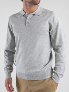 Polo a manica lunga con bottoni 888 Light Grey (3)