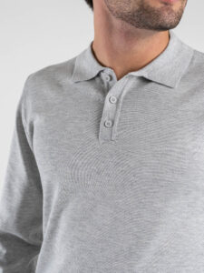 Polo a manica lunga con bottoni 888 Light Grey (4)