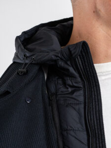 SEINSE Giubbino doppio petto imbottito con cappuccio removibile GBI1090SS Blu (1)