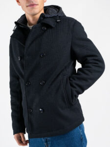 SEINSE Giubbino doppio petto imbottito con cappuccio removibile GBI1090SS Blu (3)