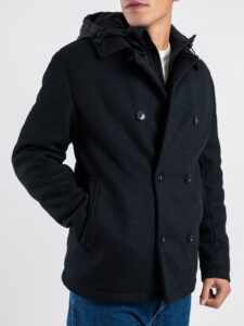 SEINSE Giubbino doppio petto imbottito con cappuccio removibile GBI1090SS Blu (5)