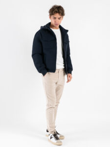 SEINSE Giubbino lana cotta imbottito con cappuccio removibile GBI1100SS Blu (2)