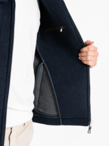 SEINSE Giubbino lana cotta imbottito con cappuccio removibile GBI1100SS Blu (4)