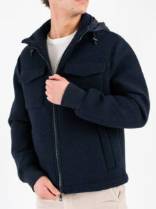 SEINSE Giubbino lana cotta imbottito con cappuccio removibile GBI1100SS Blu (5)