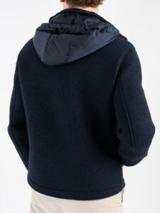 SEINSE Giubbino lana cotta imbottito con cappuccio removibile GBI1100SS Blu (7)