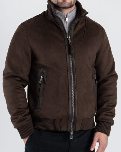 SEINSE Giubbino scamosciato con zip e collo alto GBI1077SS Moro 1 Home