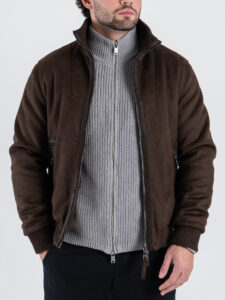 SEINSE Giubbino scamosciato con zip e collo alto GBI1077SS Moro (3)