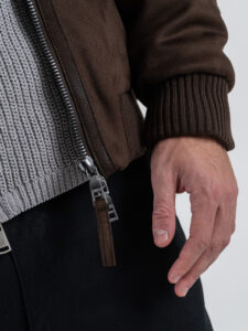 SEINSE Giubbino scamosciato con zip e collo alto GBI1077SS Moro (5)