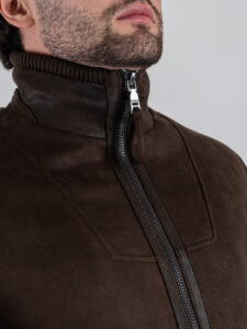 SEINSE Giubbino scamosciato con zip e collo alto GBI1077SS Moro (7)