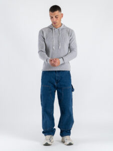 SEINSE Maglione lavorato con cappuccio MI3068SS Grigio Chiaro1