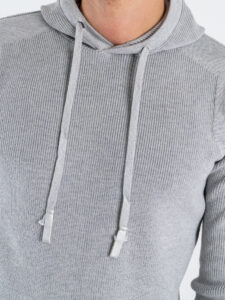 SEINSE Maglione lavorato con cappuccio MI3068SS Grigio Chiaro2