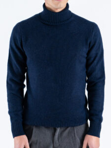 BERNA Dolcevita regular misto lana senza ricamo LAMBSWOOL 252063 Inchiostro (1)