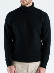 BERNA Dolcevita regular misto lana senza ricamo LAMBSWOOL 252063 Nero (1)