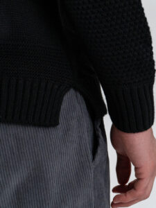 BL11 Maglione girocollo intarsio disegni NOICATTARO Nero5