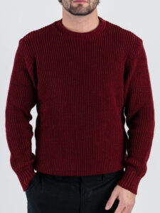 ESTASI Maglione girocollo costa inglese ALCARAZ Bordeaux