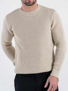 ESTASI Maglione girocollo costa inglese ALCARAZ Crema (4)