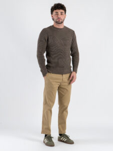 ESTASI Maglione girocollo costa inglese ALCARAZ Fango (2)