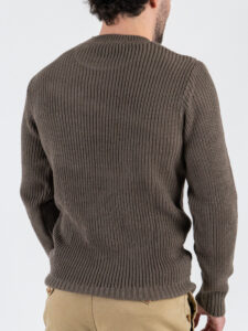 ESTASI Maglione girocollo costa inglese ALCARAZ Fango (6)