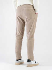 ESTASI Pantalone comodissimo in velluto a costine con pinces ed elastico in vita BECKHAM VEL Beige6