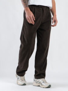 ESTASI Pantalone in velluto con gamba morbida ed elastico in vita SANE’ Moro1