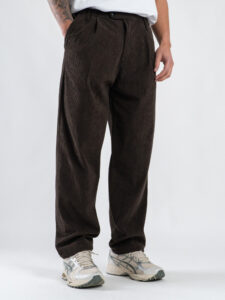 ESTASI Pantalone in velluto con gamba morbida ed elastico in vita SANE’ Moro2