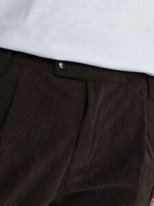 ESTASI Pantalone in velluto con gamba morbida ed elastico in vita SANE’ Moro3