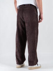 ESTASI Pantalone regular invernale in velluto con gamba larga ed elastico in vita YAMAL INV Cioccolato2