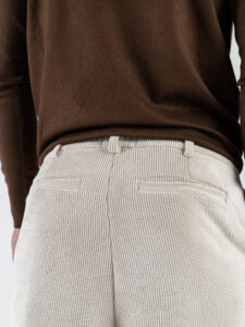 ESTASI Pantalone regular invernale in velluto con gamba larga ed elastico in vita YAMAL INV Sabbia5