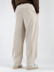 ESTASI Pantalone regular invernale in velluto con gamba larga ed elastico in vita YAMAL INV Sabbia6