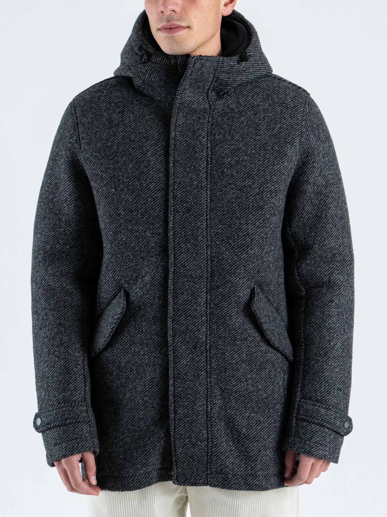 GIANNI LUPO Parka/Cappotto regular misto lana con imbottitura removibile GL362R Black