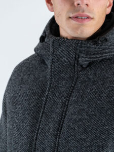 GIANNI LUPO Cappotto regular misto lana con imbottitura e cappuccio removibile GL362R Black (4)