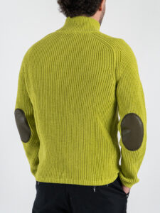 GIANNI LUPO Cardigan con zip e toppe sulle maniche GL35241 Acido (1)