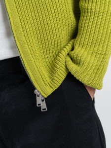 GIANNI LUPO Cardigan con zip e toppe sulle maniche GL35241 Acido (5)