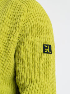 GIANNI LUPO Cardigan con zip e toppe sulle maniche GL35241 Acido (6)