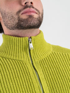 GIANNI LUPO Cardigan con zip e toppe sulle maniche GL35241 Acido (8)