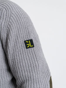 GIANNI LUPO Cardigan con zip e toppe sulle maniche GL35241 Light Gray (6)