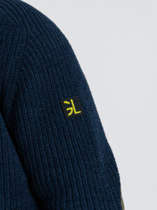 GIANNI LUPO Cardigan con zip e toppe sulle maniche GL35241 Navy (5)