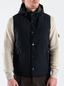 GIANNI LUPO Giubbino oversize smanicato con cappuccio GL361R Black1