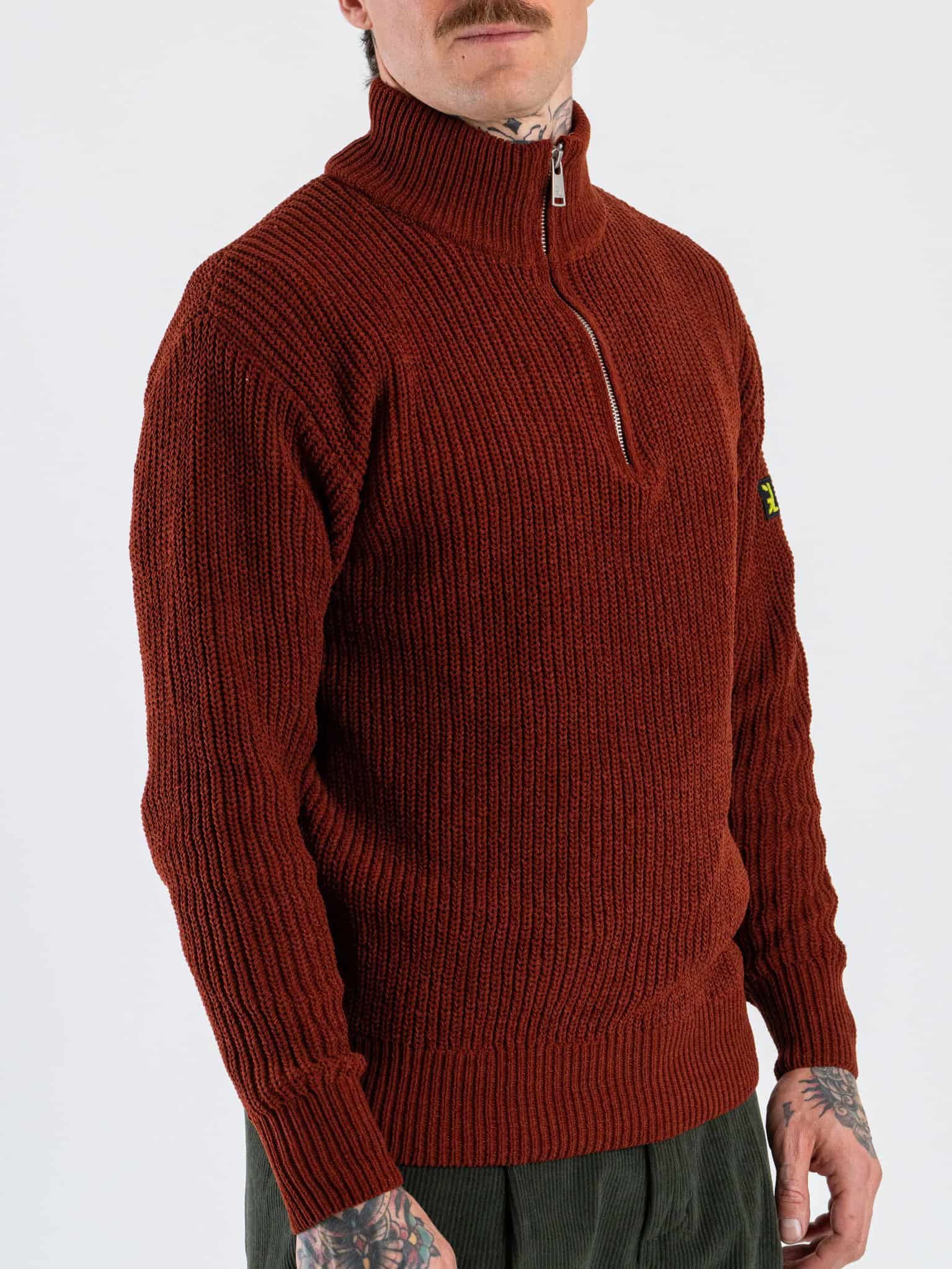 GIANNI LUPO Maglione con mezza zip GL35242 Coccio