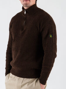 GIANNI LUPO Maglione con mezza tip GL35242 Coffe (1)