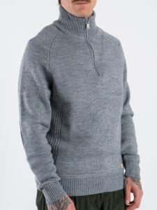 GIANNI LUPO Maglione con mezza tip e toppe GL35252 Grey1