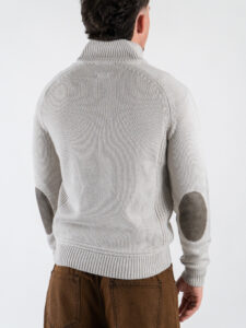 GIANNI LUPO Maglione con mezza tip e toppe GL35252 Ice7