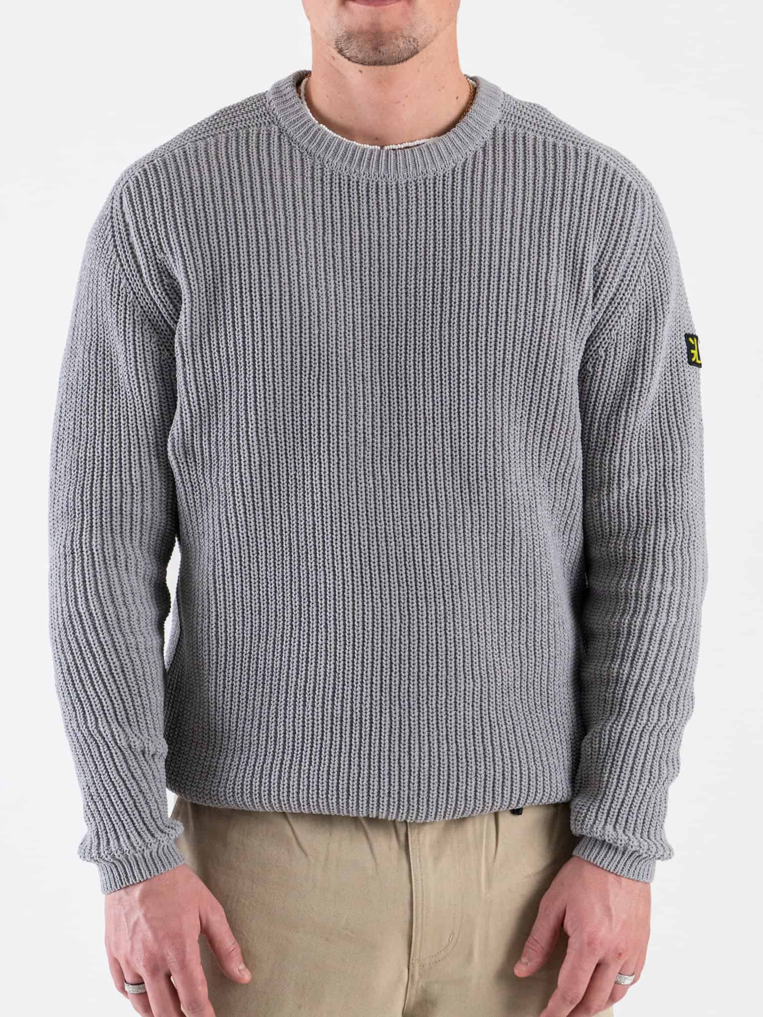 GIANNI LUPO Maglione regular girocollo con toppe sulle maniche GL35240 Light Grey