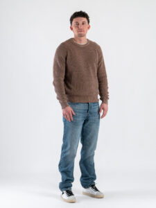 GIANNI LUPO Maglione girocollo oversize in cotone a costa inglese GL35262 Camel2