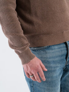 GIANNI LUPO Maglione girocollo oversize in cotone a costa inglese GL35262 Camel4