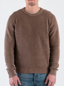 GIANNI LUPO Maglione girocollo oversize in cotone a costa inglese GL35262 Camel5