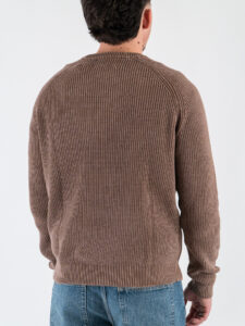 GIANNI LUPO Maglione girocollo oversize in cotone a costa inglese GL35262 Camel6