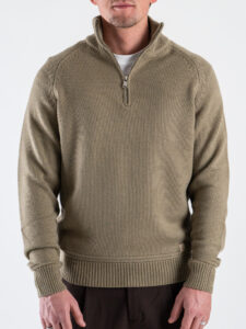 GIANNI LUPO Maglione regular con mezza tip e toppe GL35252 Camel1