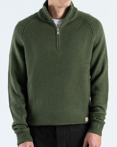 GIANNI LUPO Maglione regular con mezza tip e toppe GL35252 Military 1 Home